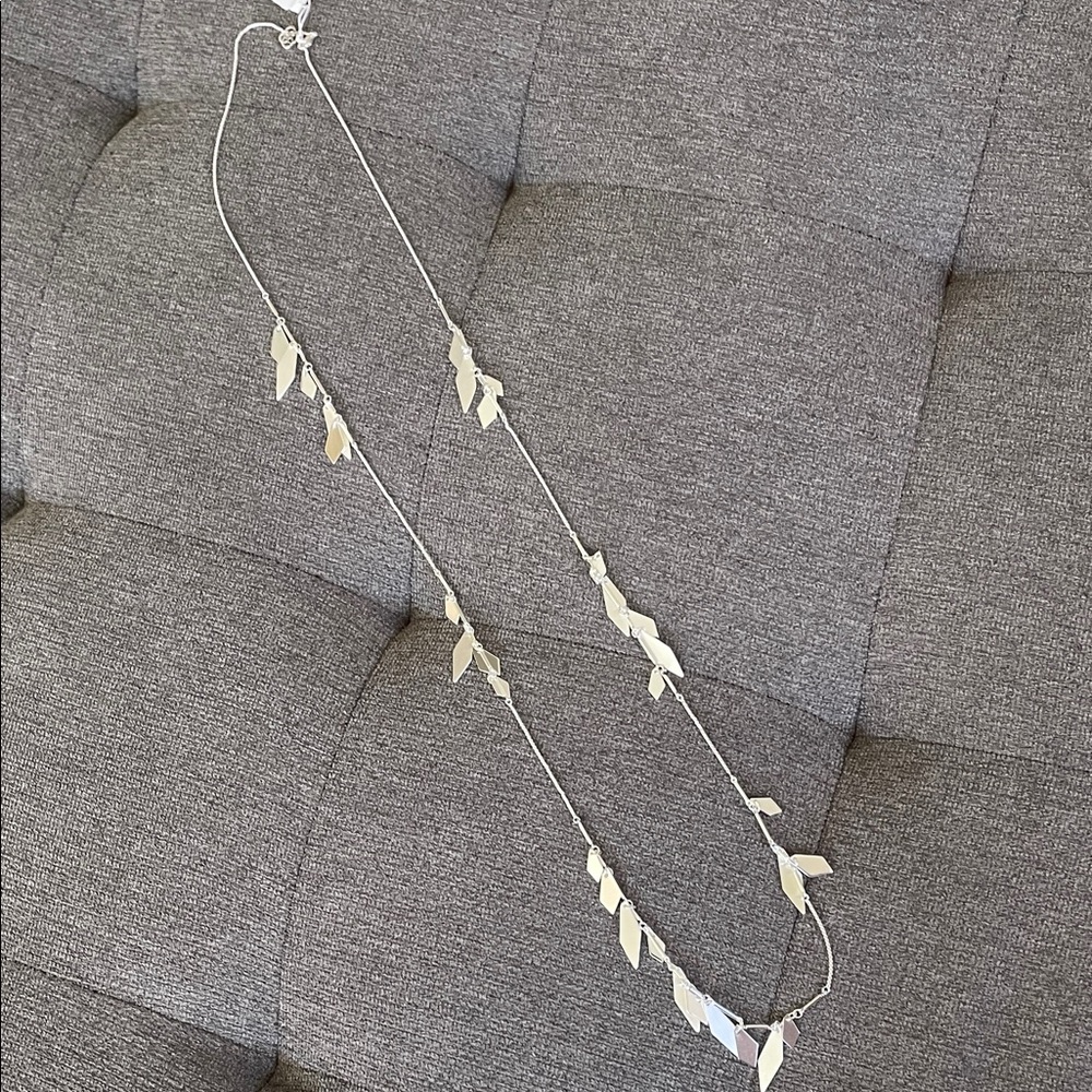 Elegant NWT Kendra Scott Blaine Silver Long Necklace